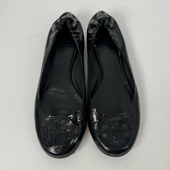Tory Burch Shoes Reva Flats Black Patent Leather - Picture 4 of 8